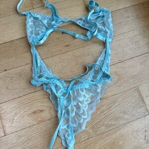Blue lingerie one piece